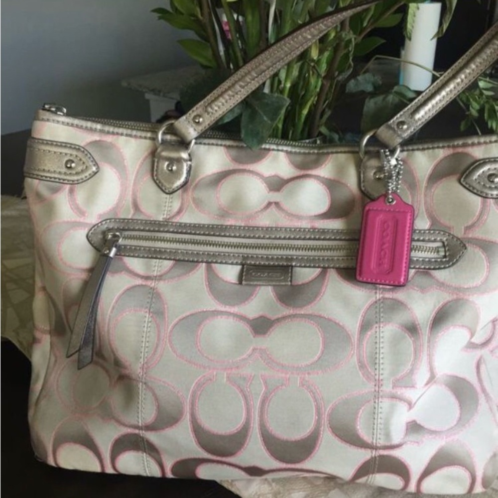 Coach Pink and Cream Women's Bag